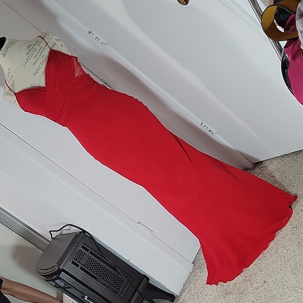 Formal or Holidays Red Maxi 100% Silk Dress